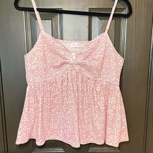 Pink Lily Pink and White Floral Camisole Size Mediun